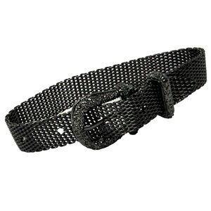 Gun Metal Mesh Belt Buckle Adjustable Bracelet
